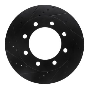 Ford F-250 Brake Rotor (1) - Front Left - R1 Concepts - Drilled & Slotted - Black - `05-`12